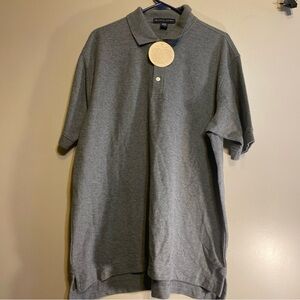 Devon & Jones Collared Short Sleeve Polo Golf Casual Shirt Mens L Large Gray NWT
